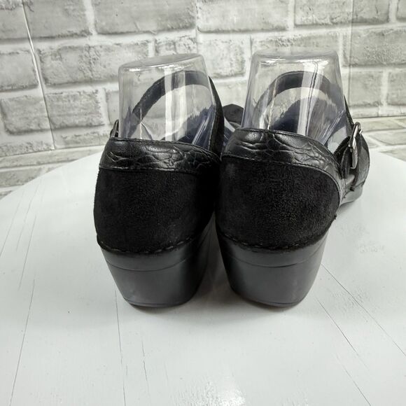 Dansko Sally Women's Size 39 -8.5/9 US Black Suede Leather Mary Jane Clogs - Picture 8 of 13